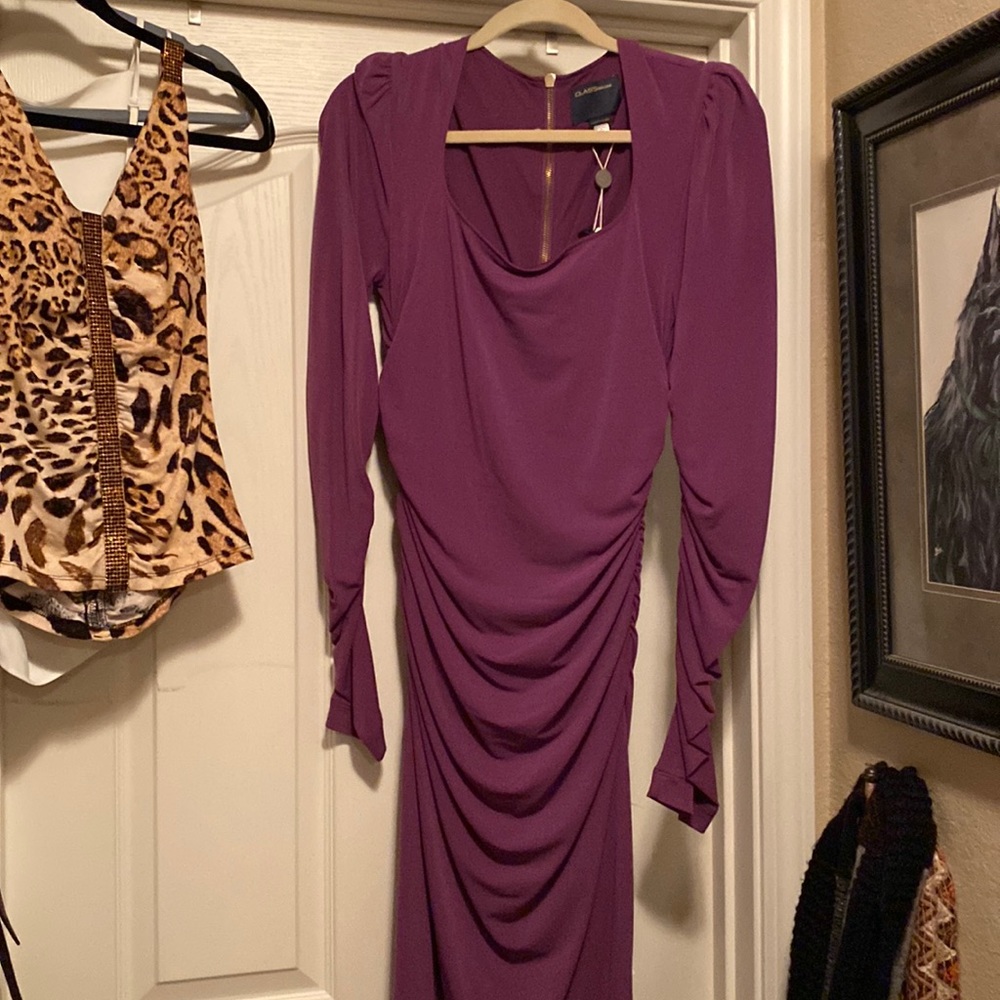 Class Roberto Cavalli size 44 dress plum purple in color